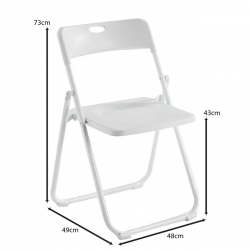 WENDY Καρέκλα Πτυσσόμενη, Μέταλλο Βαφή Άσπρο, PP Απόχρωση Άσπρο  48x49x76cm