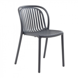 POCO Καρέκλα Κήπου-Βεράντας Στοιβαζόμενη, PP-UV Απόχρωση Ανθρακί  48x56x77cm