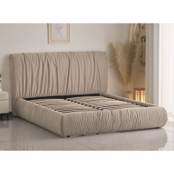 TOKYO Κρεβάτι Διπλό, για Στρώμα 160x200cm, Ύφασμα Μπεζ  192x228x113cm