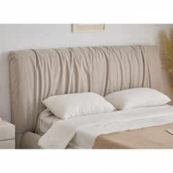 TOKYO Κρεβάτι Διπλό, για Στρώμα 160x200cm, Ύφασμα Μπεζ  192x228x113cm