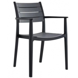 ALDO Πολυθρόνα Στοιβαζόμενη, PP-UV Μαύρο  57x56x86cm