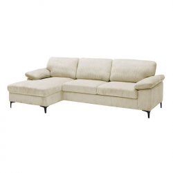 CYRIL Καναπές Δεξιά Γωνία, Ύφασμα Κοτλέ Μπεζ  267x132x84cm