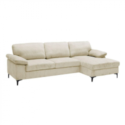 CYRIL Καναπές Αριστερή Γωνία, Ύφασμα Κοτλέ Μπεζ  267x132x84cm