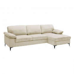 CYRIL Καναπές Αριστερή Γωνία, Ύφασμα Κοτλέ Μπεζ  267x132x84cm