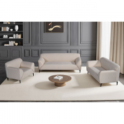 VICTORIA Set Σαλόνι-Καθιστικό Πολυθρόνα-2Θέσιος-3Θέσιος, Ύφασμα Μπεζ  99x82/150x82/198x82 x H79cm