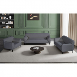 VICTORIA Set Σαλόνι-Καθιστικό Πολυθρόνα-2Θέσιος-3Θέσιος, Ύφασμα Σκούρο Γκρι  99x82/150x82/198x82 x H79cm