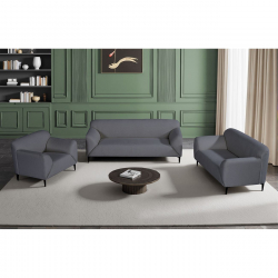 VICTORIA Set Σαλόνι-Καθιστικό Πολυθρόνα-2Θέσιος-3Θέσιος, Ύφασμα Σκούρο Γκρι  99x82/150x82/198x82 x H79cm