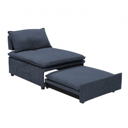 FRANNIE Πολυθρόνα (Καρέκλα) - Κρεβάτι, Σαλονιού-Καθιστικού, Ύφασμα Μπλε-Γκρι  94x114x45 / Κρεβάτι94x194x45cm