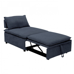 FRANNIE Πολυθρόνα (Καρέκλα) - Κρεβάτι, Σαλονιού-Καθιστικού, Ύφασμα Μπλε-Γκρι  94x114x45 / Κρεβάτι94x194x45cm