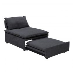 FRANNIE Πολυθρόνα (Καρέκλα) - Κρεβάτι, Σαλονιού-Καθιστικού, Ύφασμα Σκούρο Γκρι  94x114x45 / Κρεβάτι94x194x45cm