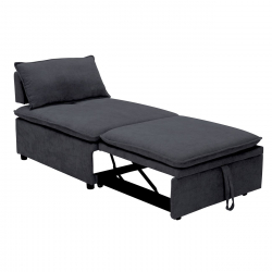 FRANNIE Πολυθρόνα (Καρέκλα) - Κρεβάτι, Σαλονιού-Καθιστικού, Ύφασμα Σκούρο Γκρι  94x114x45 / Κρεβάτι94x194x45cm