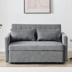 TEMPO-W Καναπές - Κρεβάτι, Με ανάκλιση πλάτης, Ύφασμα Γκρι  136x93x80 Κρεβάτι:117x175x41cm