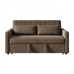 TEMPO-W Καναπές - Κρεβάτι, Με ανάκλιση πλάτης, Ύφασμα Καφέ  136x93x80 Κρεβάτι:117x175x41cm