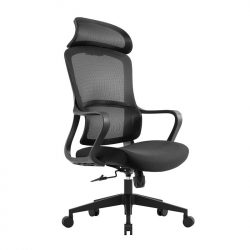 BF3010 Πολυθρόνα Γραφείου Διευθυντή, Mesh Μαύρο, Ύφασμα Μαύρο  61x63x119/128cm