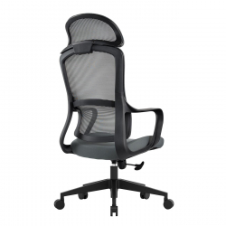 BF3010 Πολυθρόνα Γραφείου Διευθυντή, Mesh Μαύρο, Ύφασμα Γκρι  61x63x119/128cm