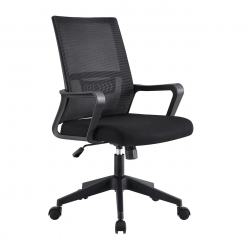 BF2965 Πολυθρόνα Γραφείου Ύφασμα Μαύρο Mesh  63x58x97/107cm