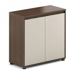 CONCEPT Ντουλάπι Γραφείου Χαμηλό Δίφυλλο, Απόχρωση Καρυδί - Μπεζ  80x40x80cm