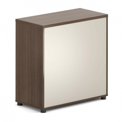 CONCEPT Ντουλάπι Γραφείου Χαμηλό Δίφυλλο, Απόχρωση Καρυδί - Μπεζ  80x40x80cm