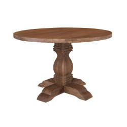 ATLAS Τραπέζι Ροτόντα Τραπεζαρίας, Ξύλο Mango, Απόχρωση Smoke Walnut  Φ120cm H.76cm