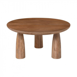 AZTEC Τραπεζάκι Σαλονιού- Καθιστικού, Ξύλο Mango, Απόχρωση Smoke Walnut  Φ75cm H.37cm