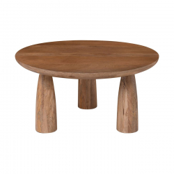 AZTEC Τραπεζάκι Σαλονιού- Καθιστικού, Ξύλο Mango, Απόχρωση Smoke Walnut  Φ75cm H.37cm