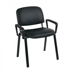 SIGMA Πολυθρόνα Γραφείου Επισκέπτη Μέταλλο Μαύρο / PVC Μαύρο  62x60x79cm