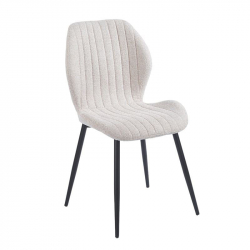 TANGO Καρέκλα Τραπεζαρίας, Μέταλλο Βαφή Μαύρο, Ύφασμα Απόχρωση Μπεζ  47x57x86cm