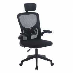 BF3055 Πολυθρόνα Γραφείου- Διευθυντή, Mesh Μαύρο  60x49x110/120cm