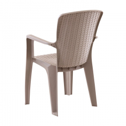 SIDE Πολυθρόνα Κήπου-Βεράντας Στοιβαζόμενη, (Rattan Look) PP-UV Απόχρωση Cappuccino  59x61x89cm