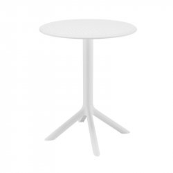 MODA-H Τραπέζι Κήπου - Βεράντας, PP - UV Protection, Απόχρωση Άσπρο  Φ60x75cm