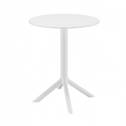 MODA-H Τραπέζι Κήπου - Βεράντας, PP - UV Protection, Απόχρωση Άσπρο  Φ60x75cm