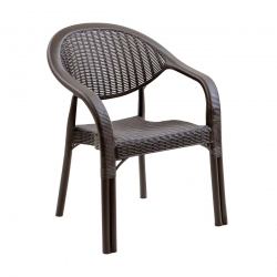 BAMBOO Pro Πολυθρόνα Κήπου - Βεράντας Στοιβαζόμενη, PP-UV (Rattan Look) Καφέ  63x61x81cm