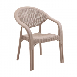 BAMBOO Pro Πολυθρόνα Κήπου - Βεράντας Στοιβαζόμενη, PP-UV (Rattan Look) Cappuccino  63x61x81cm