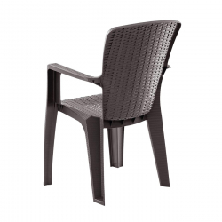 SIDE Πολυθρόνα Κήπου-Βεράντας Στοιβαζόμενη, (Rattan Look) PP-UV Απόχρωση Καφέ  59x61x89cm