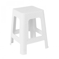 SQUARE Σκαμπό Βοηθητικό Κήπου- Μπάνιου Στοιβαζόμενο, PP Απόχρωση Άσπρο  36x36x45cm