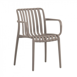 MODA-H Πολυθρόνα Στοιβαζόμενη, PP - UV Protection Απόχρωση Mocha  54x57x80cm