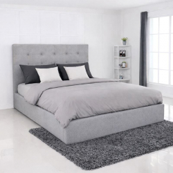 DOLCE Κρεβάτι Διπλό με Αποθηκευτικό Χώρο, για Στρώμα 160x200cm, Ύφασμα Γκρι  172x219x120cm