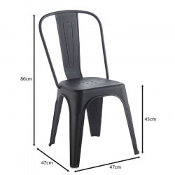 RELIX PP Καρέκλα Στοιβαζόμενη, PP Απόχρωση Μαύρο  47x47x86cm