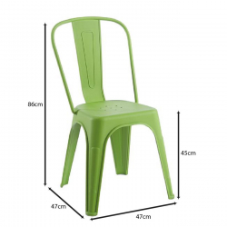 RELIX PP Καρέκλα Στοιβαζόμενη, PP Απόχρωση Lime  47x47x86cm