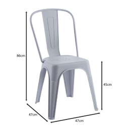 RELIX PP Καρέκλα Στοιβαζόμενη, PP Απόχρωση Γκρι  47x47x86cm
