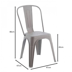 RELIX PP Καρέκλα Στοιβαζόμενη, PP Απόχρωση Sand Beige  47x47x86cm