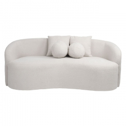 LYON Καναπές 2θ - Σαλονιού - Καθιστικού, Teddy Ύφασμα Άσπρο  178x82x68cm