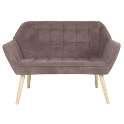 ALMA Καναπές 2θ - Σαλονιού - Καθιστικού, Φυσικό, Ύφασμα Velure Καφέ, K/D  127x70x82cm