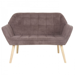 ALMA Καναπές 2θ - Σαλονιού - Καθιστικού, Φυσικό, Ύφασμα Velure Καφέ, K/D  127x70x82cm