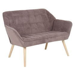 ALMA Καναπές 2θ - Σαλονιού - Καθιστικού, Φυσικό, Ύφασμα Velure Καφέ, K/D  127x70x82cm