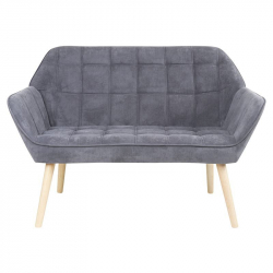 ALMA Καναπές 2θ - Σαλονιού - Καθιστικού, Φυσικό, Ύφασμα Velure Γκρι, K/D  127x70x82cm