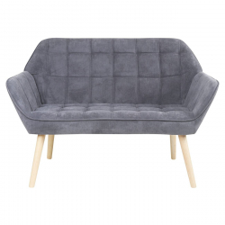 ALMA Καναπές 2θ - Σαλονιού - Καθιστικού, Φυσικό, Ύφασμα Velure Γκρι, K/D  127x70x82cm