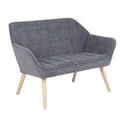 ALMA Καναπές 2θ - Σαλονιού - Καθιστικού, Φυσικό, Ύφασμα Velure Γκρι, K/D  127x70x82cm