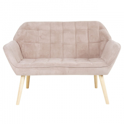 ALMA Καναπές 2θ - Σαλονιού - Καθιστικού, Φυσικό, Ύφασμα Velure Ανοιχτό Καφέ, K/D  127x70x82cm