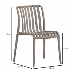 MODA-H Καρέκλα Στοιβαζόμενη, PP - UV Protection, Απόχρωση Mocha  52x57x80cm